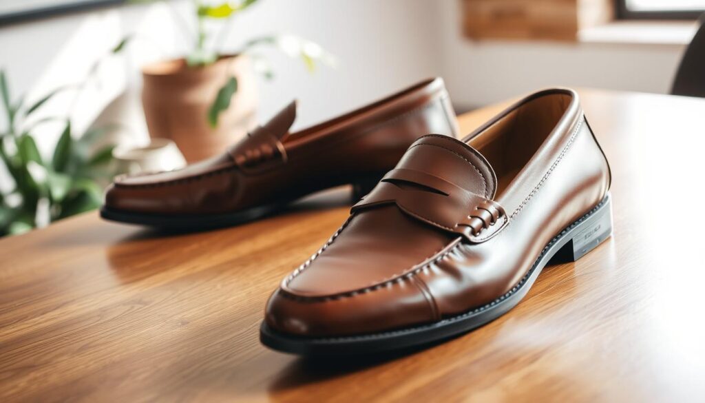 leather loafers